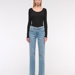 Abercrombie & Fitch Blue Mid Rise Straight Leg Jeans